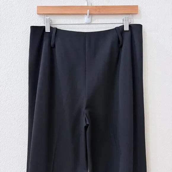 LAFAYETTE 148 Black Stretch Wool Pleated Wide-Leg Dress Pants Trousers 8 Wyatt - Picture 5 of 11